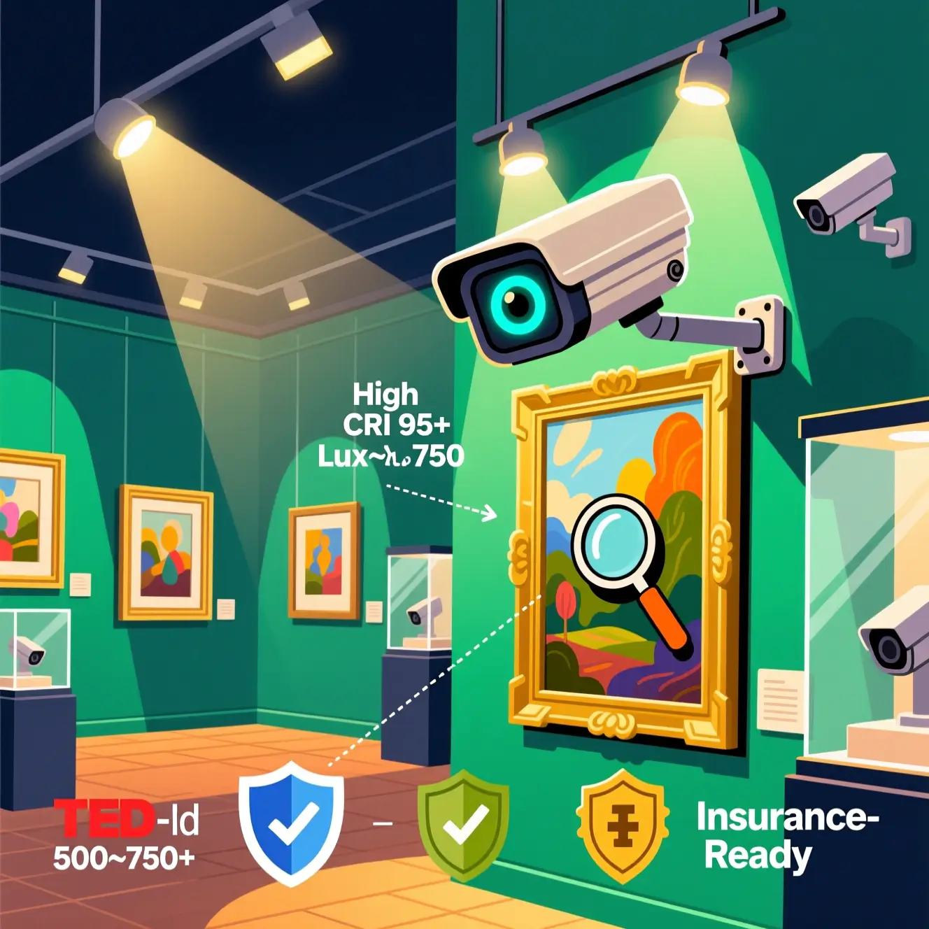 Art Gallery CCTV CRI Lux Insurance Checklist.
